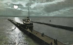 Canada - Ontario, Hamilton. Bay Pier at Night