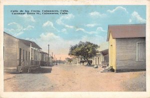 Caimanera Cuba donkeys street scene Cocoanut Trees St. antique pc ZC549245