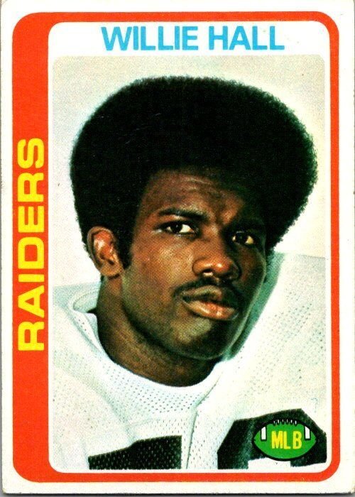 1978 Topps Football Card Willie Hall Oakland Raiders sk7407