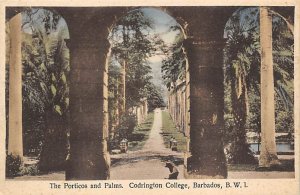 The Porticos and Palms, Codrington College Barbados West Indies Unused 