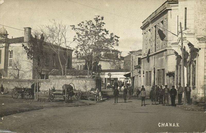 turkey, CHANAK ÇANAKKALE, Street Scene with People (1910s) RPPC Postcard