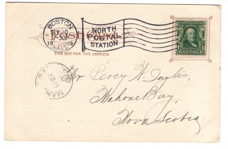 State House and Park, Boston, Massachusetts, Used 1905 Flag Cancel