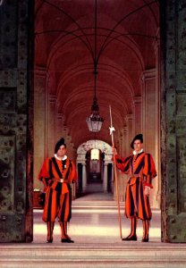 Vatican Swiss Guards At The Bronze Door