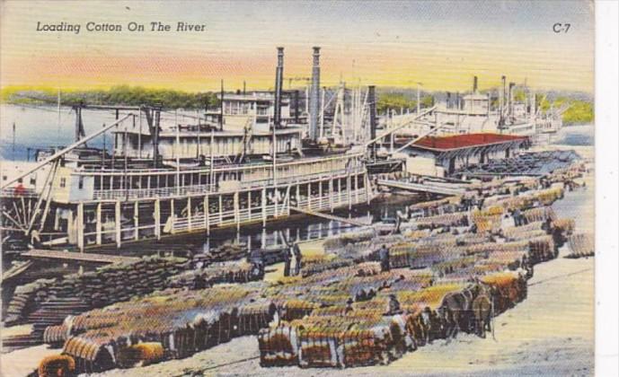 Tennessee Memphis Loading Cotton On The River