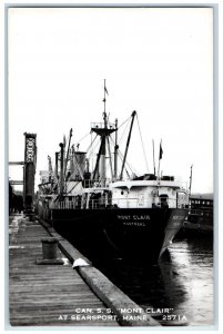 c1950's Canada Steamship Mont Clair At Searsport ME RPPC Photo Postcard