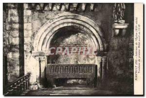 Old Postcard Airvault Interior L & # 39Eglise Tomb Abbe First Death in 1110