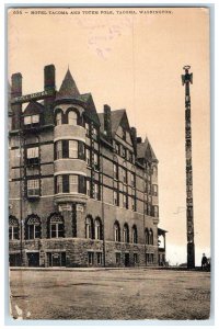 1910 Hotel Tacoma Totem Pole Exterior View Building Tacoma Washington Postcard