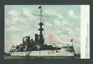 Ca 1907 PPC US Battleship Indiana 1893 Used In Spanish American War UDB Mint