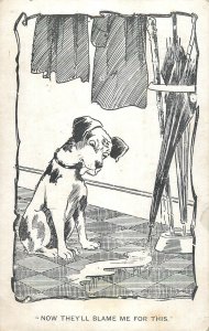 Dog guilt Now they`ll blame me for this comic postcard