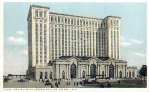 New Michigan Central Station, Detroit, Michigan, MI, USA Railroad Train Depot...