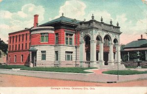 1908 Carnegie Library Oklahoma City OK Postcard - Litho-Chrome Germany