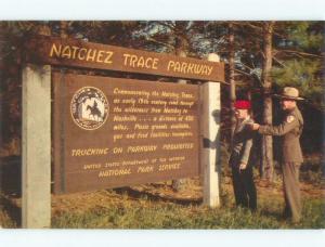 Pre-1980 ENTRANCE SIGN Natchez Trace Parkway - Kosciusko Mississippi MS E5608