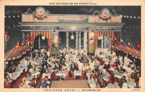 Baltimore Maryland Southern Hotel Spanish Villa Vintage Postcard AA89620