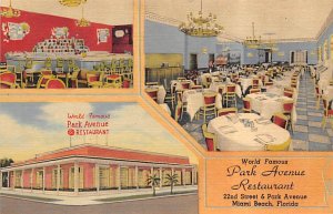 Park Avenue Restaurant Miami Beach FL Postcard