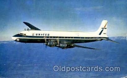 United Airlines Four Engine DC-7 Mainliners Airplane, Aviation, Unused light ...