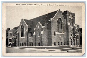 1925 First United Brethen Church Masten & Laurel Sts. Buffalo NY Posted Postcard