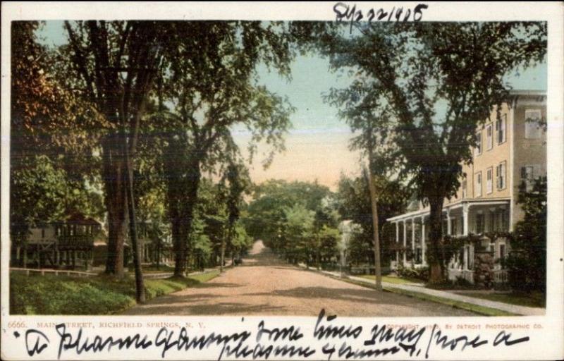 Richfield Springs NY Main St. Detroit Publishing c1910 Postcard