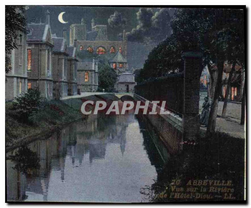 Old Postcard Abbeville Overlooking the River