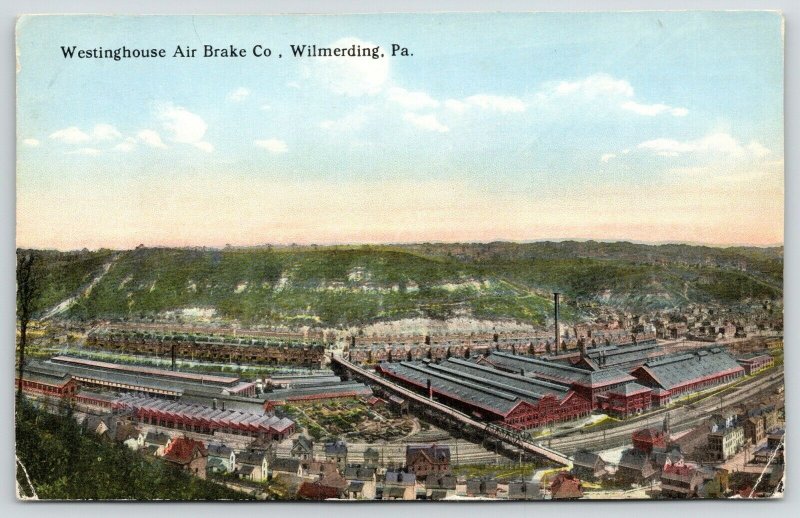 Wilmerding Pennsylvania~Birdseye Westinghouse Air Brake Co Factory~1910 Postcard 