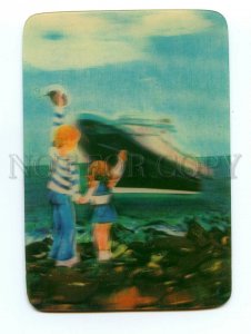 498265 1981 advertising OSVOD Krasnodar liner children waving 3D CALENDAR