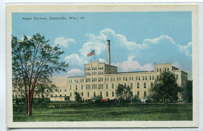 Sugar Factory Janesville Wisconsin 1920c postcard