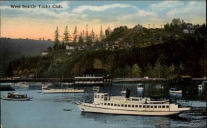 Seattle Washington WA West Seattle Yacht Club c1910 Vintage Postcard