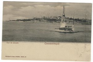 Postcard Turkey 1900 Constantinople Leander's Maiden's Tower