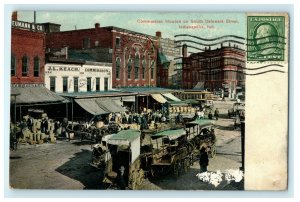 1909 Commission Houses Stamp on View Side Indianapolis Indiana IN Postcard 