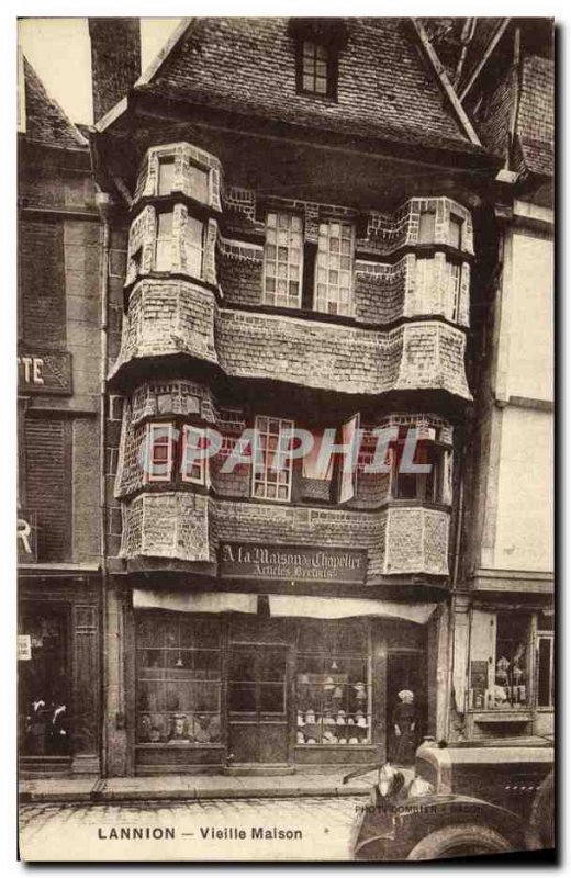 Old Postcard Old House Lannion Hatter