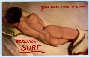 COCOA BEACH, Florida FL ~ Risque Advertising BERNARD'S SURF Restaurant  Postcard