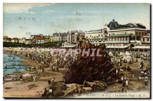 Biarritz Old Postcard The large beach