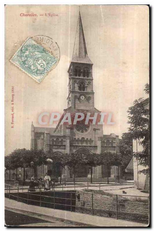 Old Postcard Charolles Church