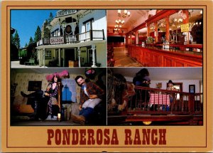 Multi Views, Ponderosa Ranch of Bonanza TV Show, Incline Village NV Postcard Q56