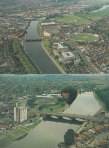 Nottingham Trent Bridge Looking East & West 2x Birds Eye Aerial 1980s Postcard s