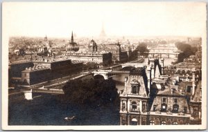 Panorama View Of The 8 Bridges Paris France Buildings Postcard