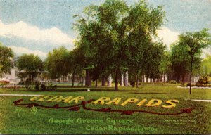 Iowa Cedar Rapids George Green Square 1910