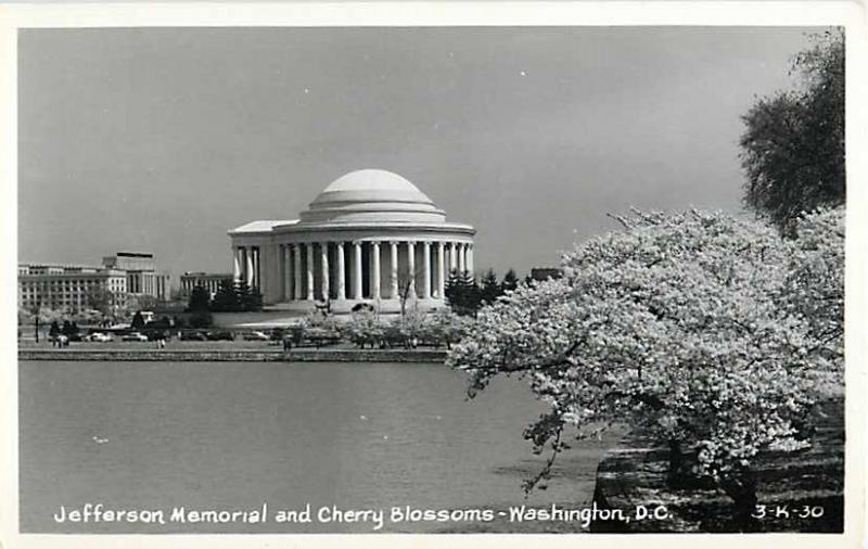 Jefferson Memorial & Cherry Blossoms Washington D.C. Real Photo