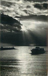 Hungary Balaton boat night Postcard