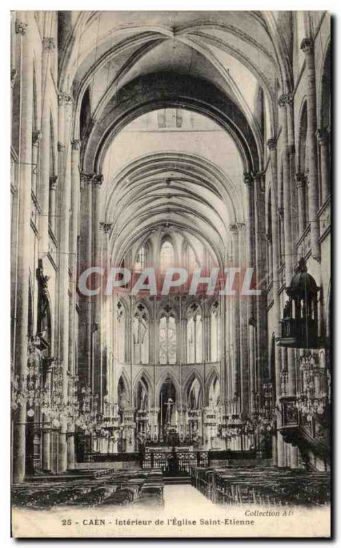 Old Postcard Caen Interior of I & # 39Eglise Saint Etienne