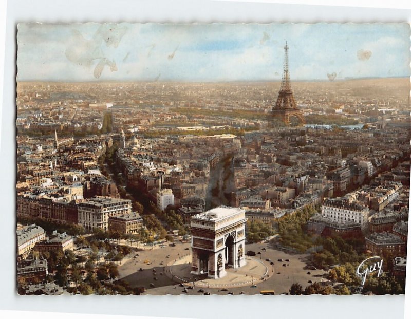 Postcard La place et l'arc de triomphe de l'Etoile, Paris, France