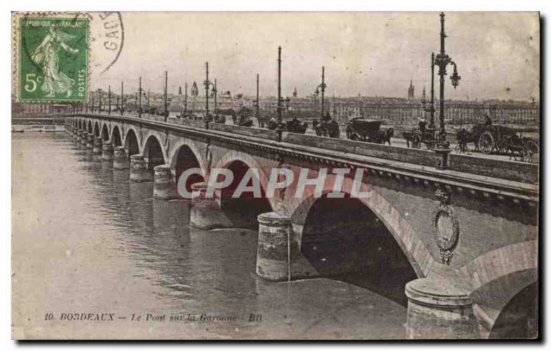 Old Postcard Bordeaux Bridge over the Garonne