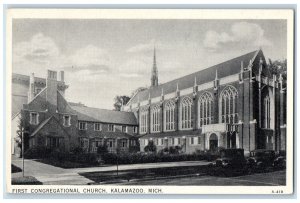 c1950's First Congregational Church Kalamazoo Michigan MI Vintage Postcard 