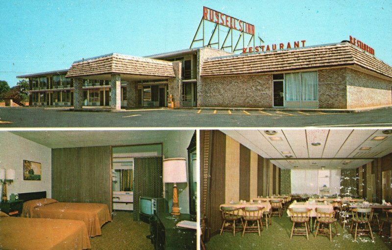 Vintage Postcard Russell's Travel Inn Restaurant Diner Locust Grove