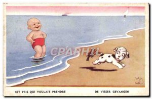 Old Dog Postcard Child