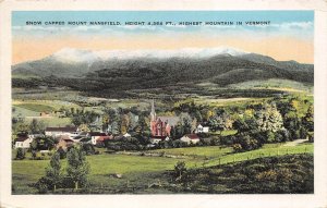 Bristol Vermont 1936 Postcard Snow Capped Mount Mansfield