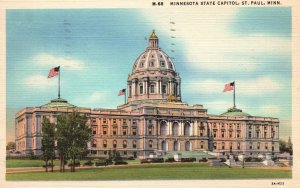 Vintage Postcard 1945 Minnesota Capitol State St. Paul Minn. Minneapolis