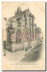 Old Postcard Melun Church St. Aspais to the Apse