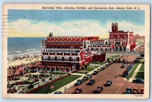 Asbury Park New Jersey Postcard  Bird's Eye View Of Pavilion And Convention 1951