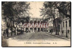 Postcard Old Nimes Boulevard Victor Hugo