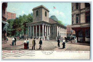 1908 Kings Chapel Building Church Carriage People Boston Massachusetts Postcard